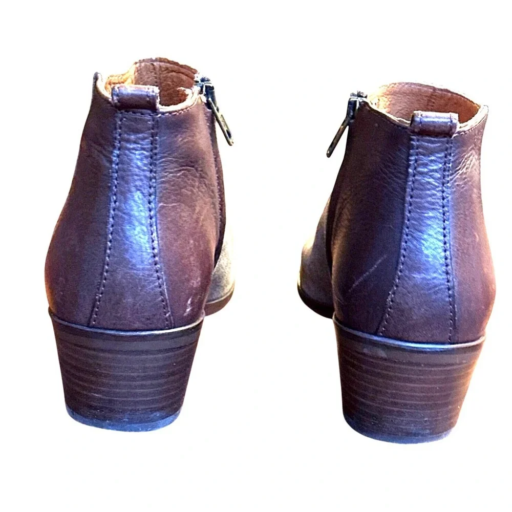 Madewell Woman Suede Leather Brown‎ Ankle Booties Zipper Western Sz 8